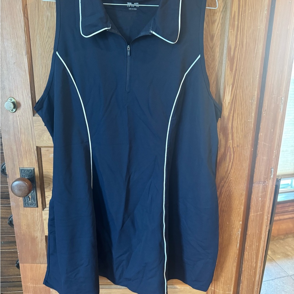 ASOS Black Sleeveless Tunic with White Piping